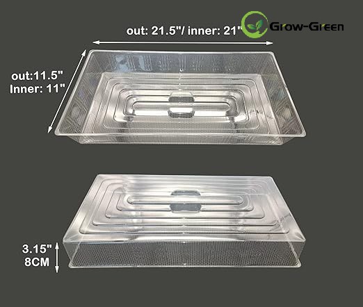 RooTrimmer Humidity Dome, Plastic Clear Seed Starter Dome 1020 Tray Covers Humidifying and Insulating for Greenhouse Germination and Garden Growing (21.5